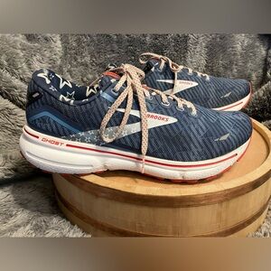 Brooks Ghost 15 Sneakers Blue White Red Running Size 9